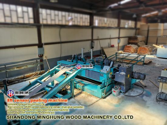 Plywood Produksi Otomatis Line Veneer Woodworking Mesin Mengupas