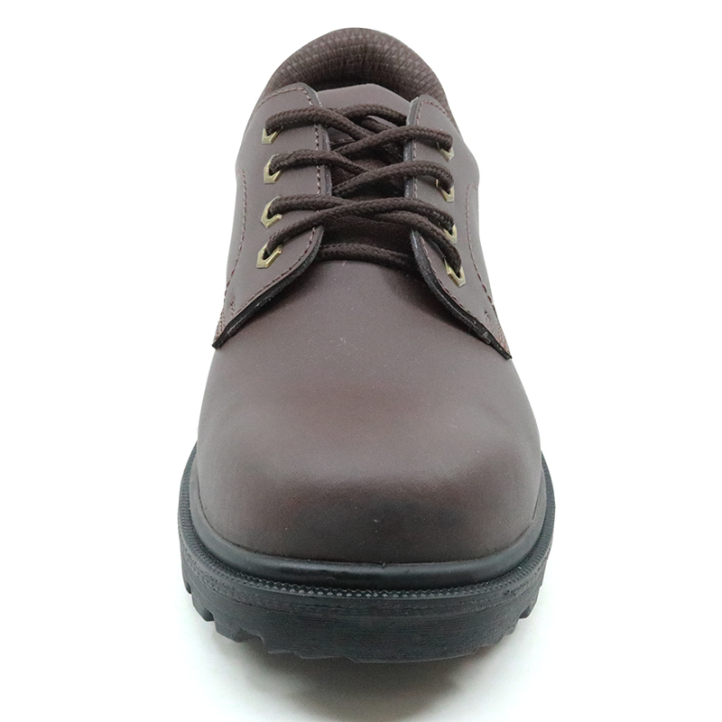 Slip resistant leather men executive safety shoes with steel toe