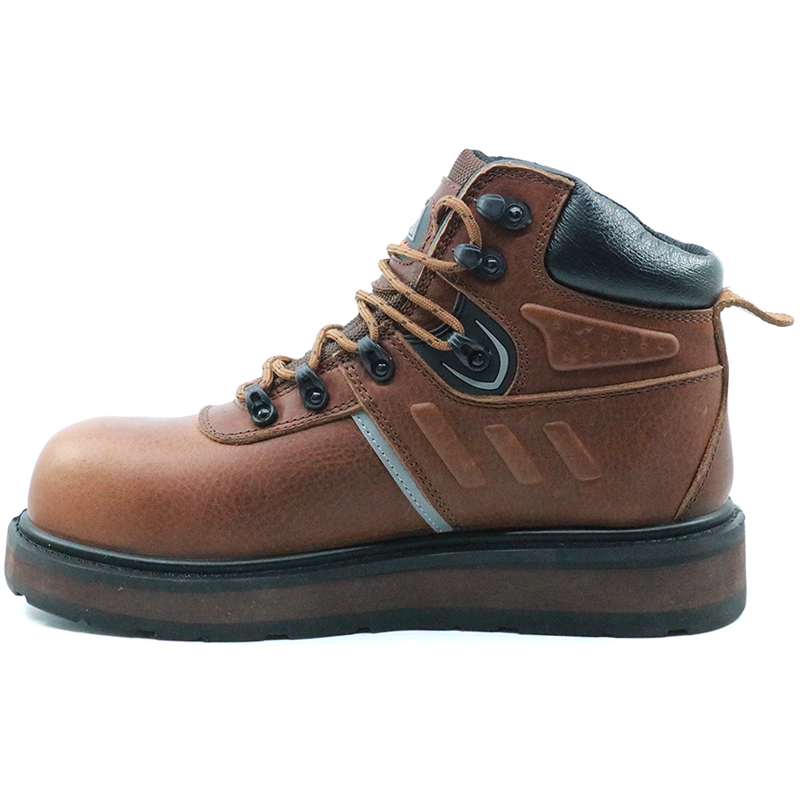 Crazy horse leather non slip composite toe industrial safety boots