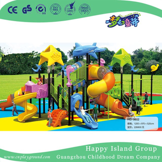 Дети из детского сада с озерами из оцинкованной стали с двухслойным цилиндрическим слайдом (HG-9802)