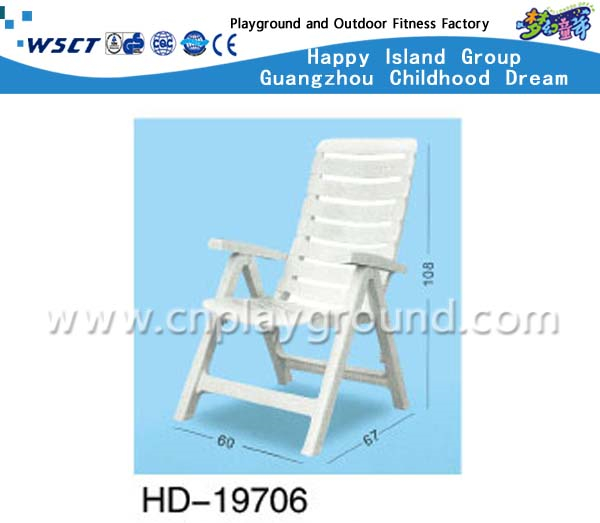 Weißer faltbarer Freizeit-Strandstuhl aus Kunststoff (M11-13708-S)