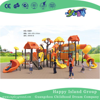 Im Freien großes Baum-Haus-galvanisiertes Stahlspielplatz-Gerät für Kinder mit Taktgeber-Dekoration (HG-10301)