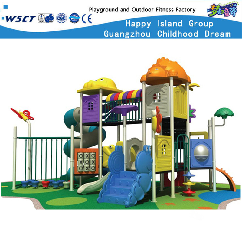儿童室外大型两层带游戏围栏的豪华型滑梯（M11-00502）
