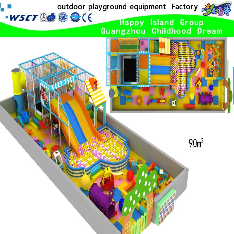 Kleiner Cartoon-Indoor-Spielplatz mit schönen Tierschloss (HC-22325)