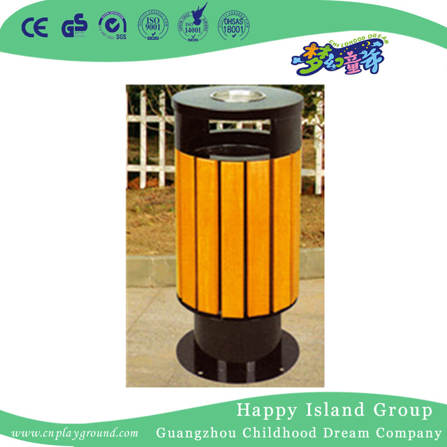 出售社区圆形木制垃圾桶 (HHK-15007)