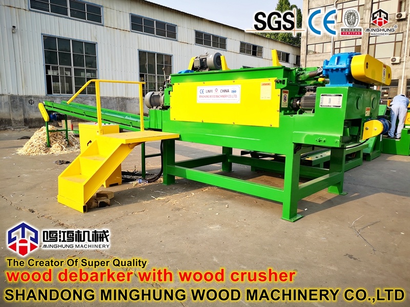 Mesin Debarking 1400mm dengan Bark Crusher
