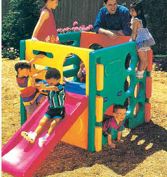 plastic play structure with slide