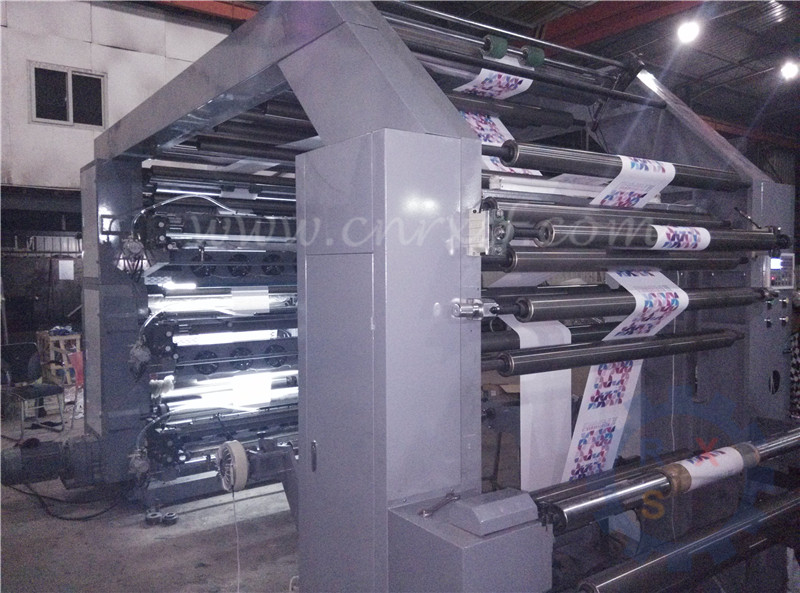 6 color flexographic printing press with UV