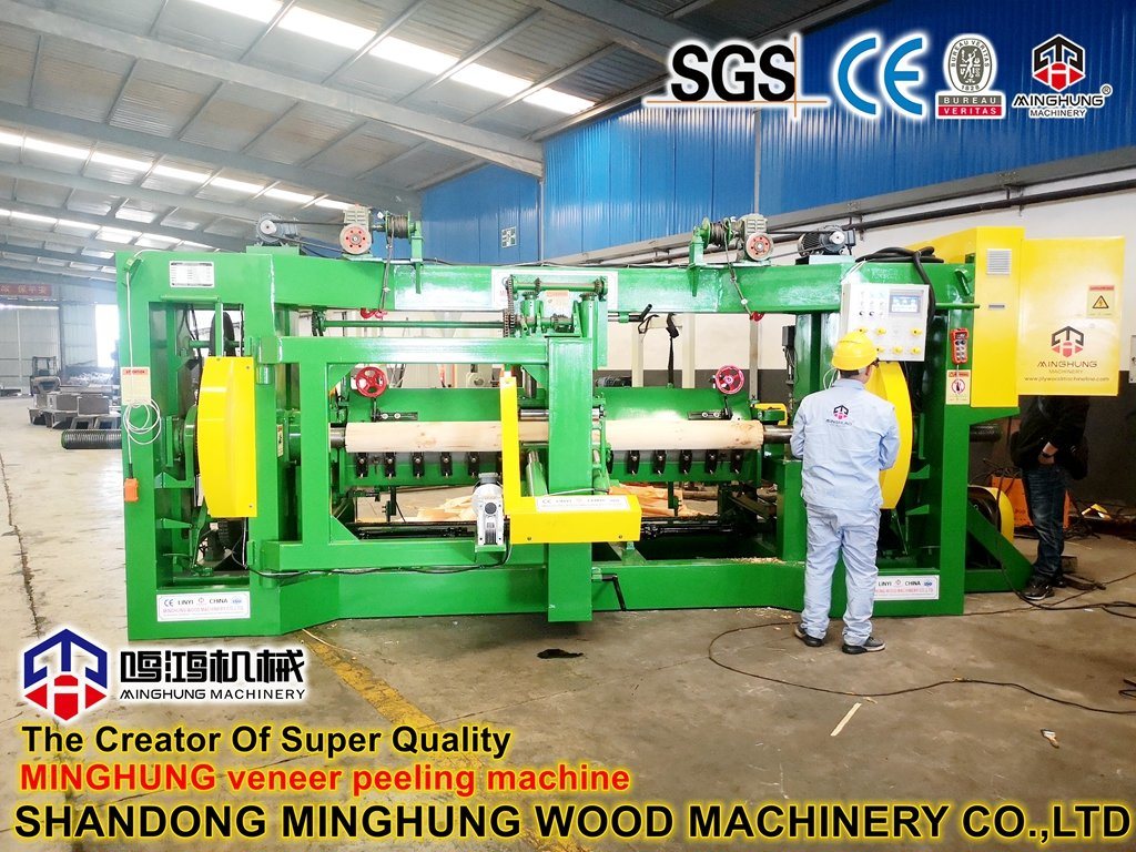 Woodworking Spindle Rotary Log Peeling Machine untuk Pembuatan Kayu Lapis