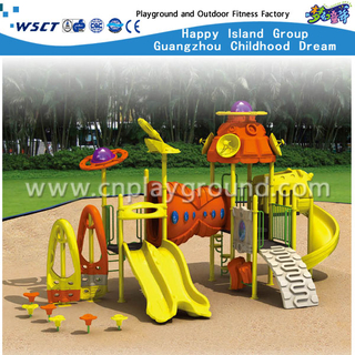 Mittlerer Größen-im Freien orange Kinderplastik-Weltraum galvanisierter Stahl-Spielplatz (HA-03501)