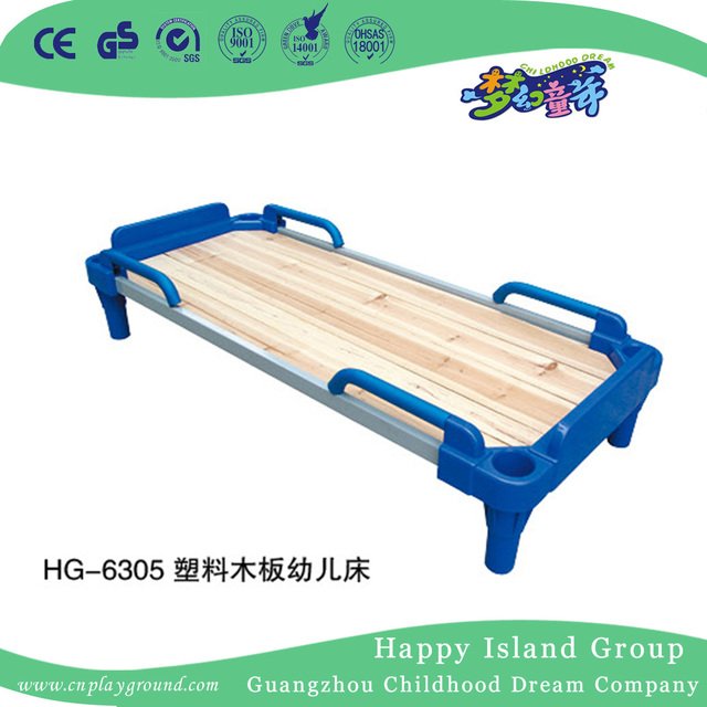 Kindergarten Möbel aus Holz Twin Size Schulbett mit Kunststoffbett (HG-6305)