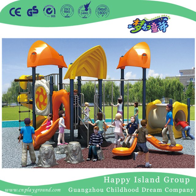Middle Sea Breeze Kinderspielplatz aus verzinktem Stahl mit doppellagiger zylindrischer Rutsche (HG-10002)