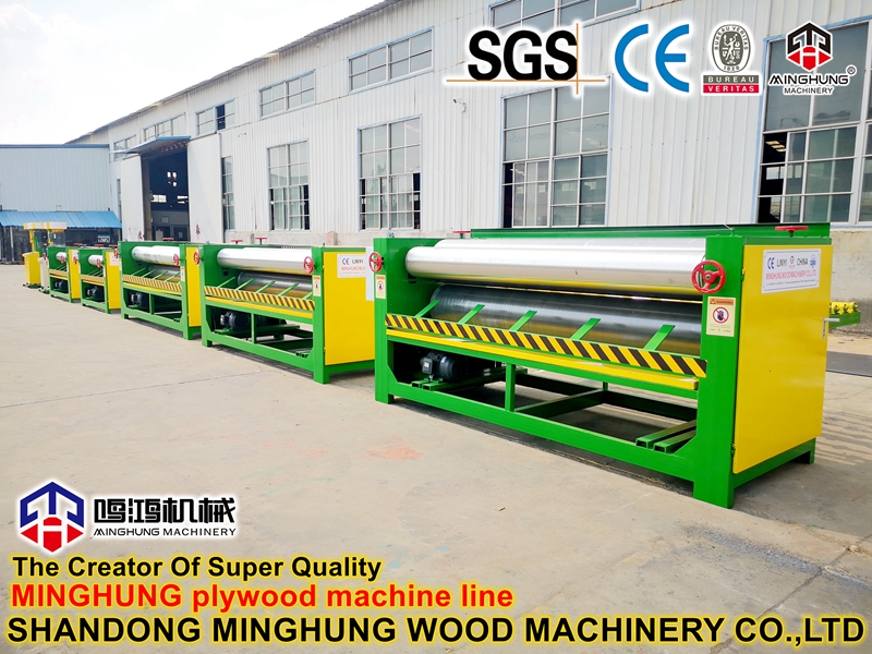 China Automatic Plywood Veneer Glue Roller Spreading Machine untuk Pembuatan Kayu Lapis