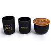 250ml 350ml 400ml 480ml Round Cylinder Black Glass Candle Jars with Copper Lids