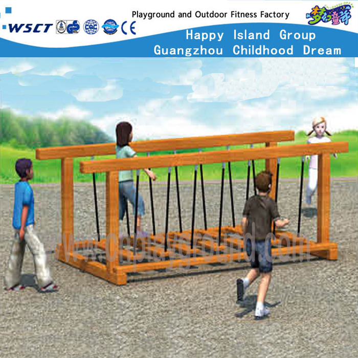 室外儿童健身木桥上升的操场设备(HF-17403)