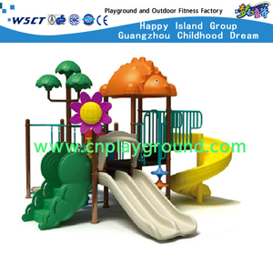 户外小型儿童动物镀锌钢游乐场带塑料滑梯设备(HD-2902)
