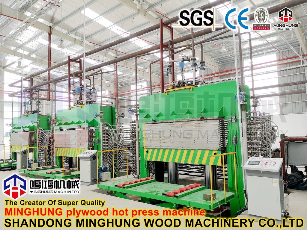 Mesin Hot Press Melamine Plywood dengan Plat Stainless Steel