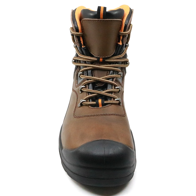 Heat resistant anti static steel toe leather safety boots for work