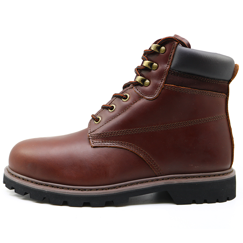 Full grain leather goodyear welted safety boots steel toe cap