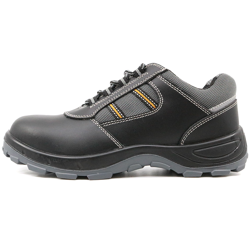 Black leather anti static steel toe zapatos de seguridad safety shoes
