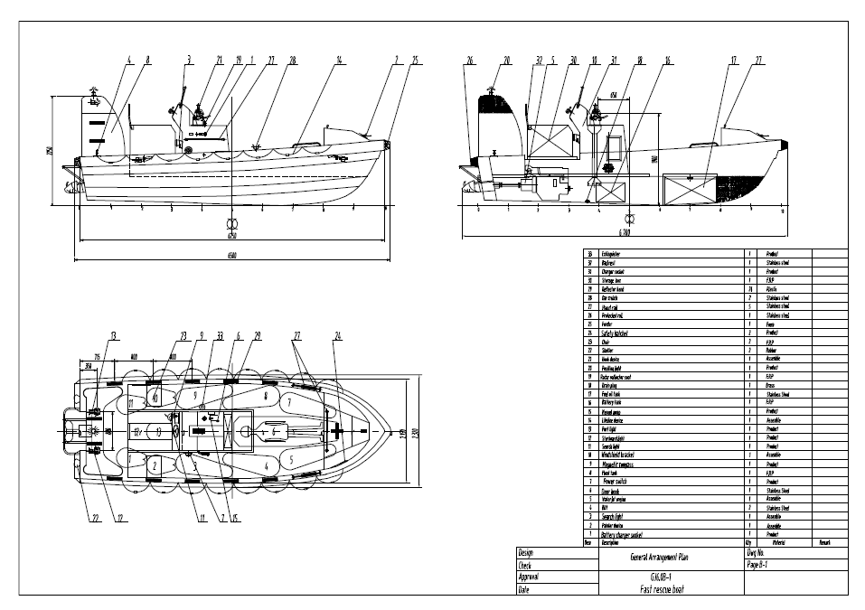 13 Persons SOLAS Fast Rescue Boat With Single Arm Type Davit from China