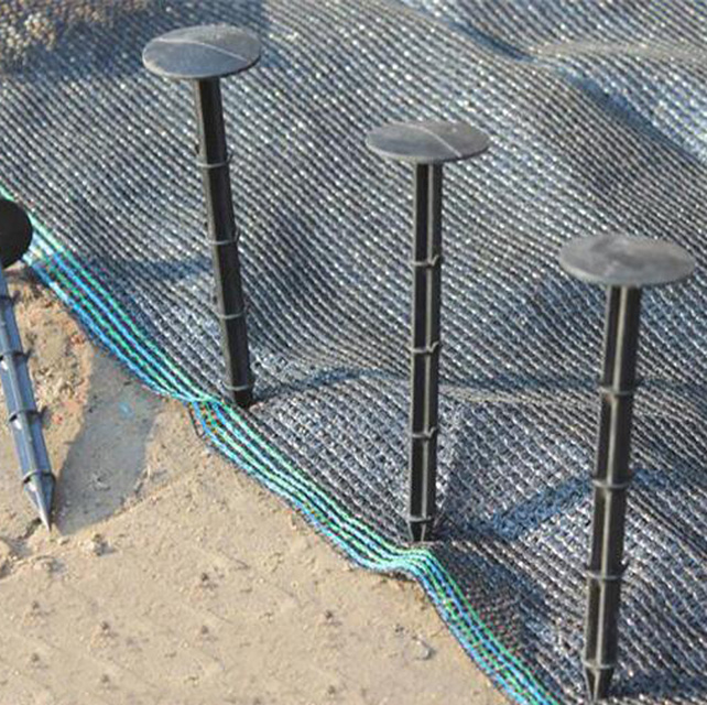 12.1cm length PP Black color plastic ground pegs,ground cover pins ,plastic nail