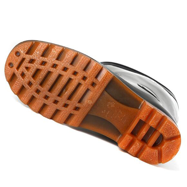 Black non safety men pvc rain boots without steel toe