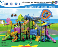 Große Kind-Tierseebrisen-galvanisiertes Stahlspielplatz-Set mit Plastikplättchen-Gerät (HC-8401)