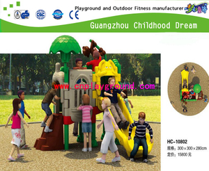 为幼儿设计带卡通片的全塑料游乐场套装