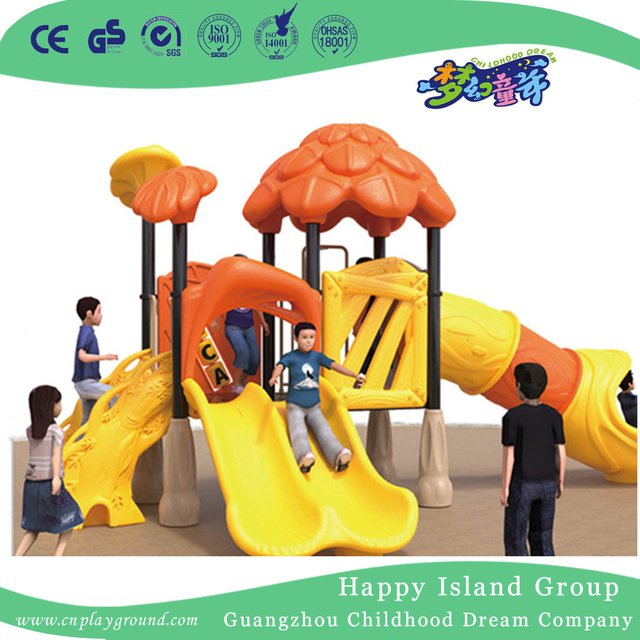 Im Freien großes Baum-Haus-galvanisiertes Stahlspielplatz-Gerät für Kinder mit Taktgeber-Dekoration (HG-10301)