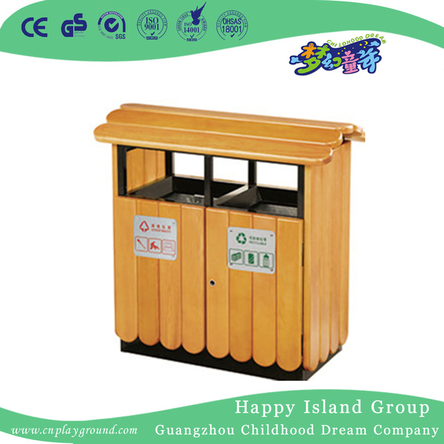 户外双层木质垃圾桶促销 (HHK-15203)