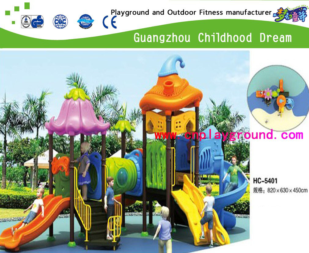  Spielplatz-Set der neuen Gemüsedach-Serie mit durchsichtiger Röhrenrutsche (HC-5501)
