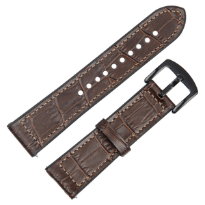 Custom 2 Piece of Brown Bamboo Knot Leather And Silicone Watch Band For