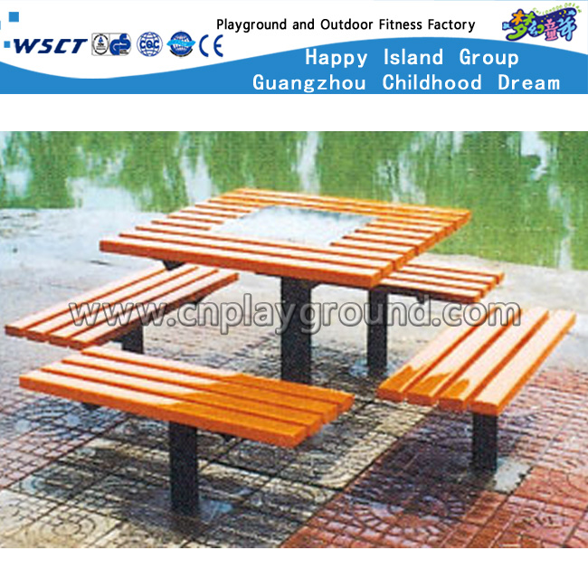 Outdoor Wooden Equipment Leisure Bank and Table Set (HD-19604)