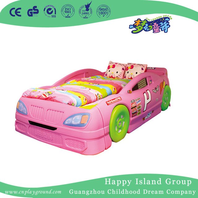 Karikatur-Plastikrosafarbenes Auto formte Kinderschulebett für zwei Sitze (HG-6201)