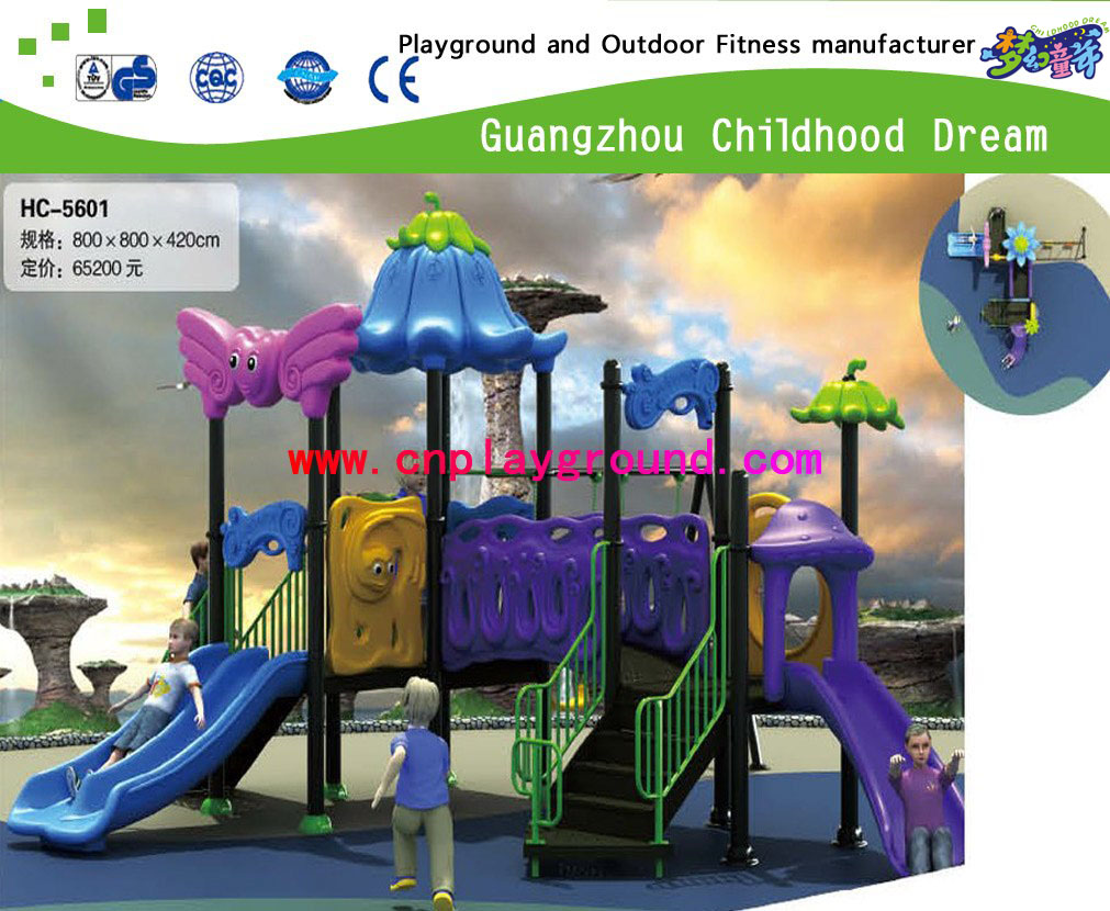  Spielplatz-Set der neuen Gemüsedach-Serie mit durchsichtiger Röhrenrutsche (HC-5501)