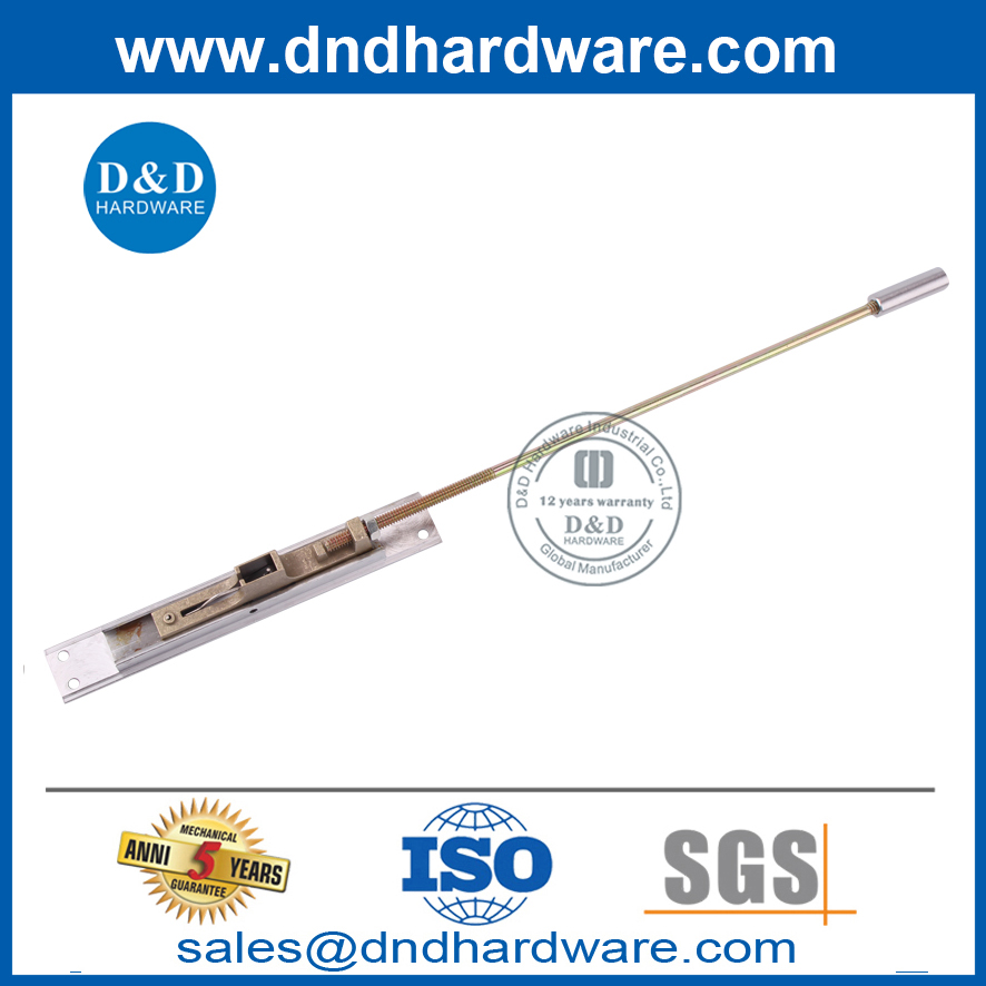 Varilla de extensión oculta de latón Perno empotrado manual para puerta externa-DDDB010