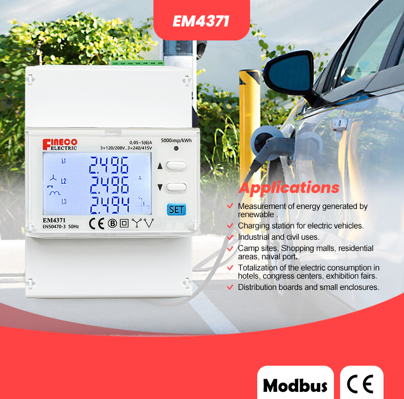 EM4371 CT ../5A four modular EV charging smart energy meter Buy ev