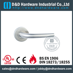 Manija de puerta de palanca de acero inoxidable 316 tubular resistente al fuego para puerta de madera de inodoro-DDTH004