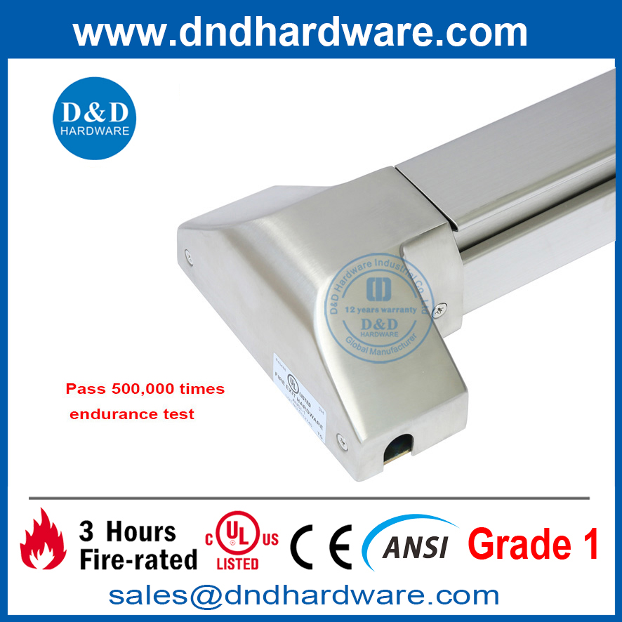 UL ANSI SS304 Cerradura de barra de pánico de varilla vertical Hardware de salida de incendio-DDPD024