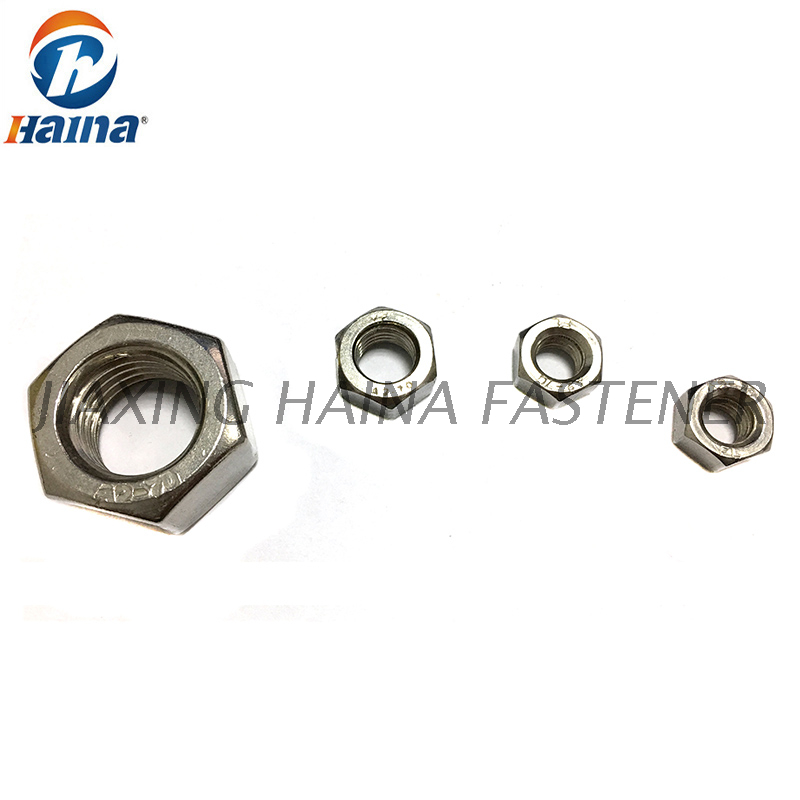 Tuercas hexagonales hexagonales de acero inoxidable DIN934 A2-70 SS304