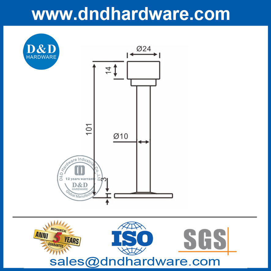 Tapón de puerta de acero inoxidable pequeño de alta calidad para puerta exterior-DDDS018