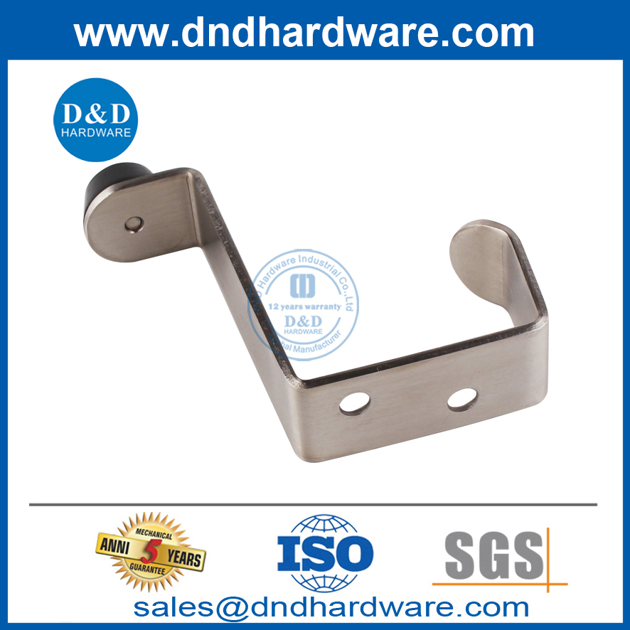 Tope de puerta de baño público contemporáneo de acero inoxidable con gancho para abrigo-DDDS024