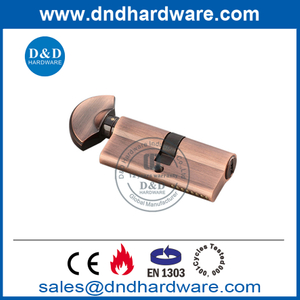 Cilindro giratório com fechadura de encaixe de latão para porta comercial-DDLC005