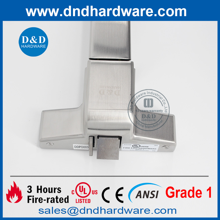 Dispositivo de salida de borde de acero inoxidable ANSI UL Herrajes para puertas cortafuegos -DDPD003