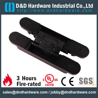 黑色砂光黑色盖子重型 3D 可调节隐藏式办公楼门铰链-DDCH008-G80