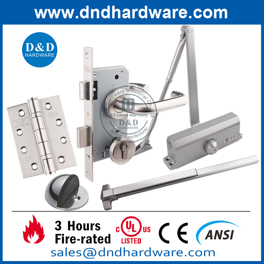 Dispositivo de salida de pánico de material de acero de media longitud para puerta de salida de seguridad contra incendios-DDPD008