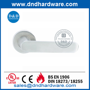 Maçaneta de porta comercial de alavanca sólida de aço inoxidável em Rose-DDSH009
