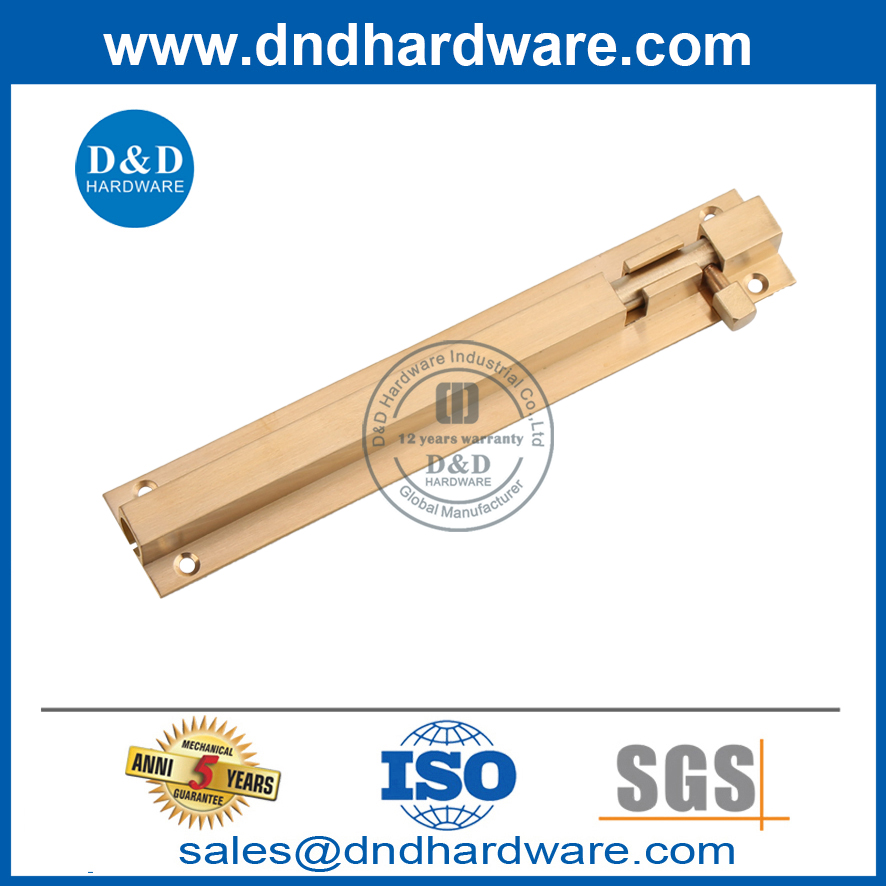 Perno de torre deslizante Narrel montado en superficie de latón para puerta de madera-DDDB016