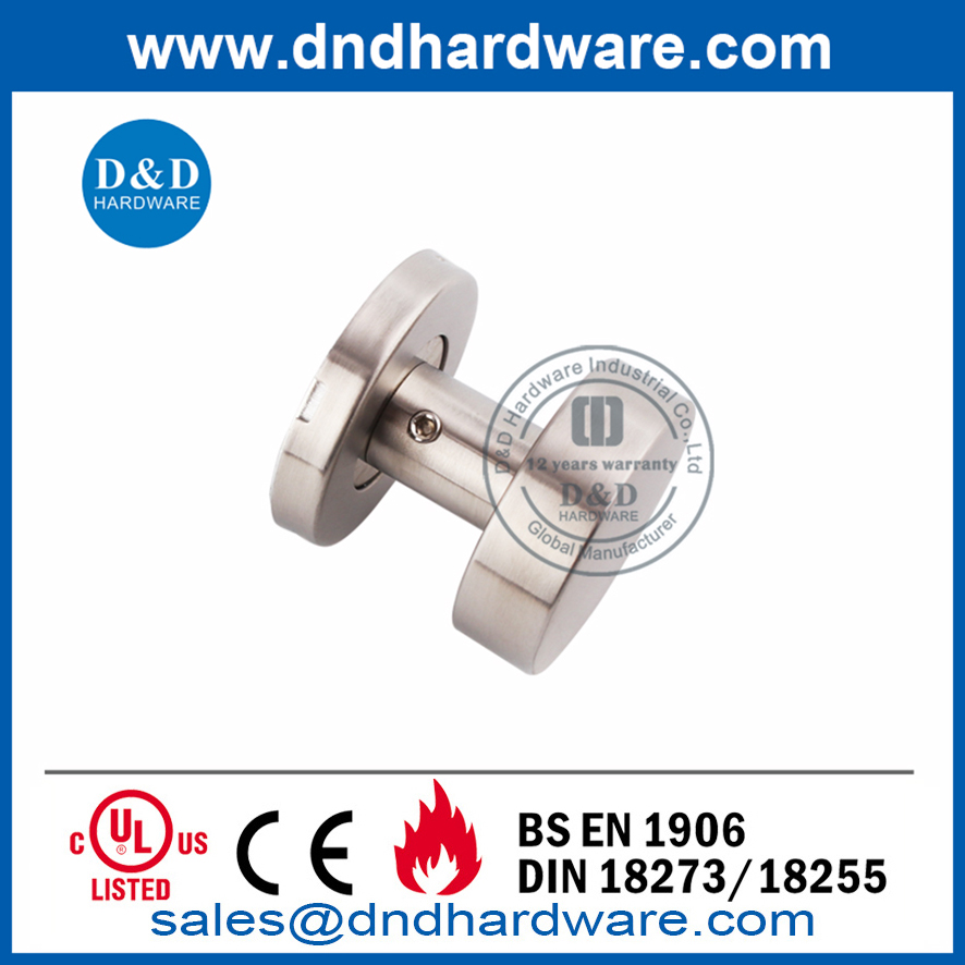 Perilla de puerta redonda de acero inoxidable plateado moderno-DDTH029